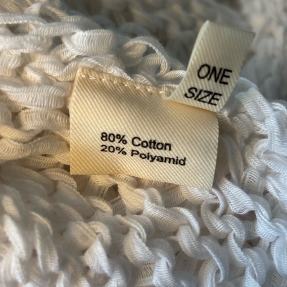 BARBARA SPEER white hand loomed cotton sweater plus size OSFM - Picture 4 of 4